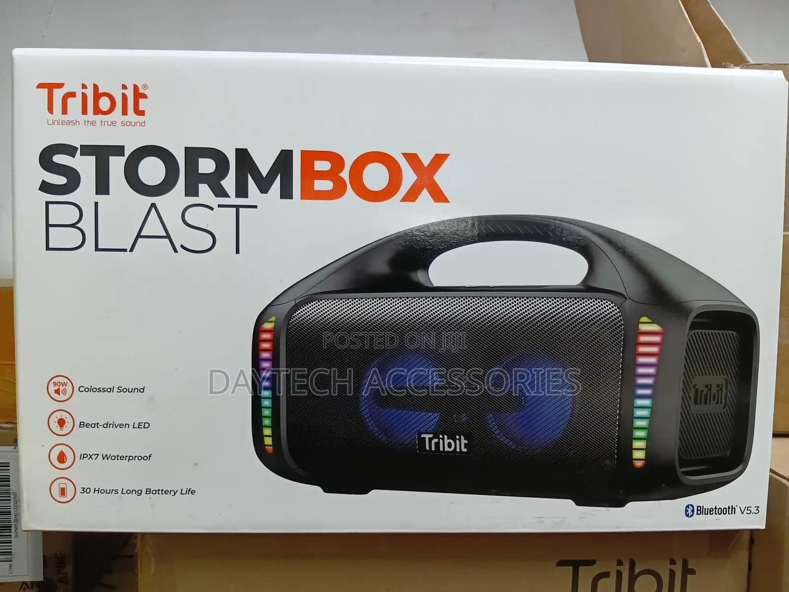 The Tribit Stormbox Blast Powerful Portable Bluetooth Speaker.