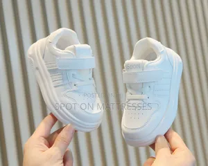 Kids' Plain White Sneakers. Sizes 21-38. Delivery Services Available.