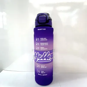 1000ml Hello Leakproof Water Bottle With Straw Time Marker – Hk