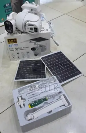 Ubox 6mp Dual Lens Solar CCTV Camera With Sim Card Slot