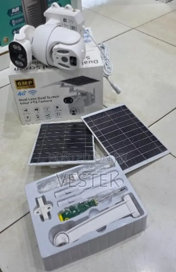 Ubox 6mp Dual Lens Solar CCTV Camera With Sim Card Slot