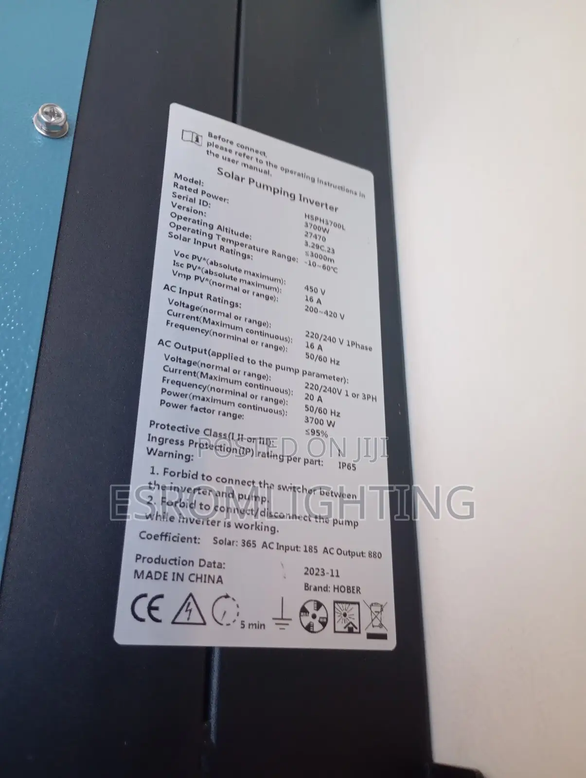 Hober 3.7kw Solar Pumping Inverter