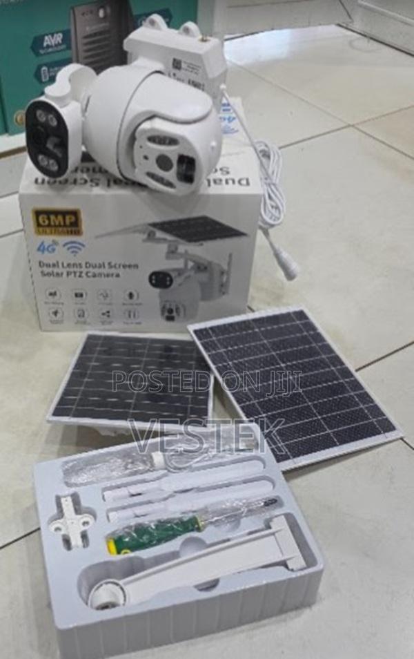 4g Simcard 6mp Ubox Dual Lens Dual Screen Solar PTZ Camera