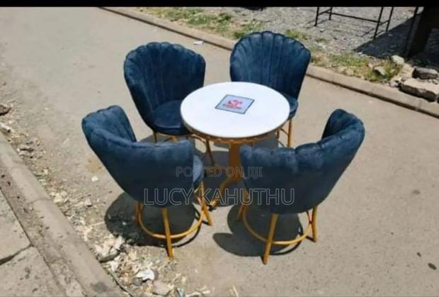 Vip or Restaurant Lounge and Powder Coated Marble Top Table