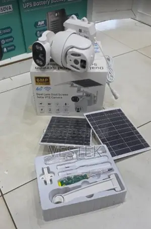 Dual Lens 6mp Ubox Solar Outdoor CCTV Camera With Dual Panels