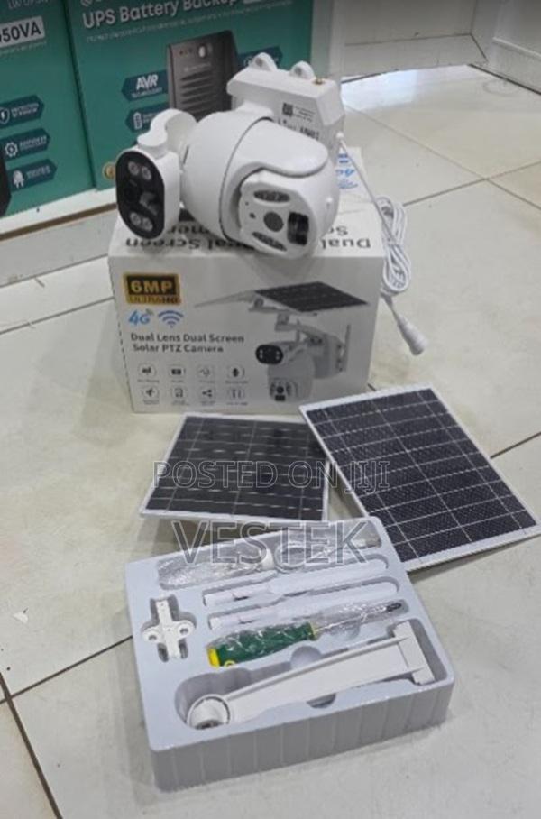 Dual Lens 6mp Ubox Solar Outdoor CCTV Camera With Dual Panels