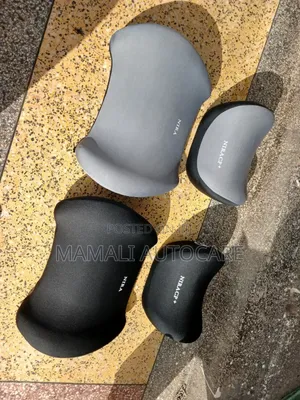 Universal Car Backrest/ Headrest Pillows 2 PCS Black/Grey