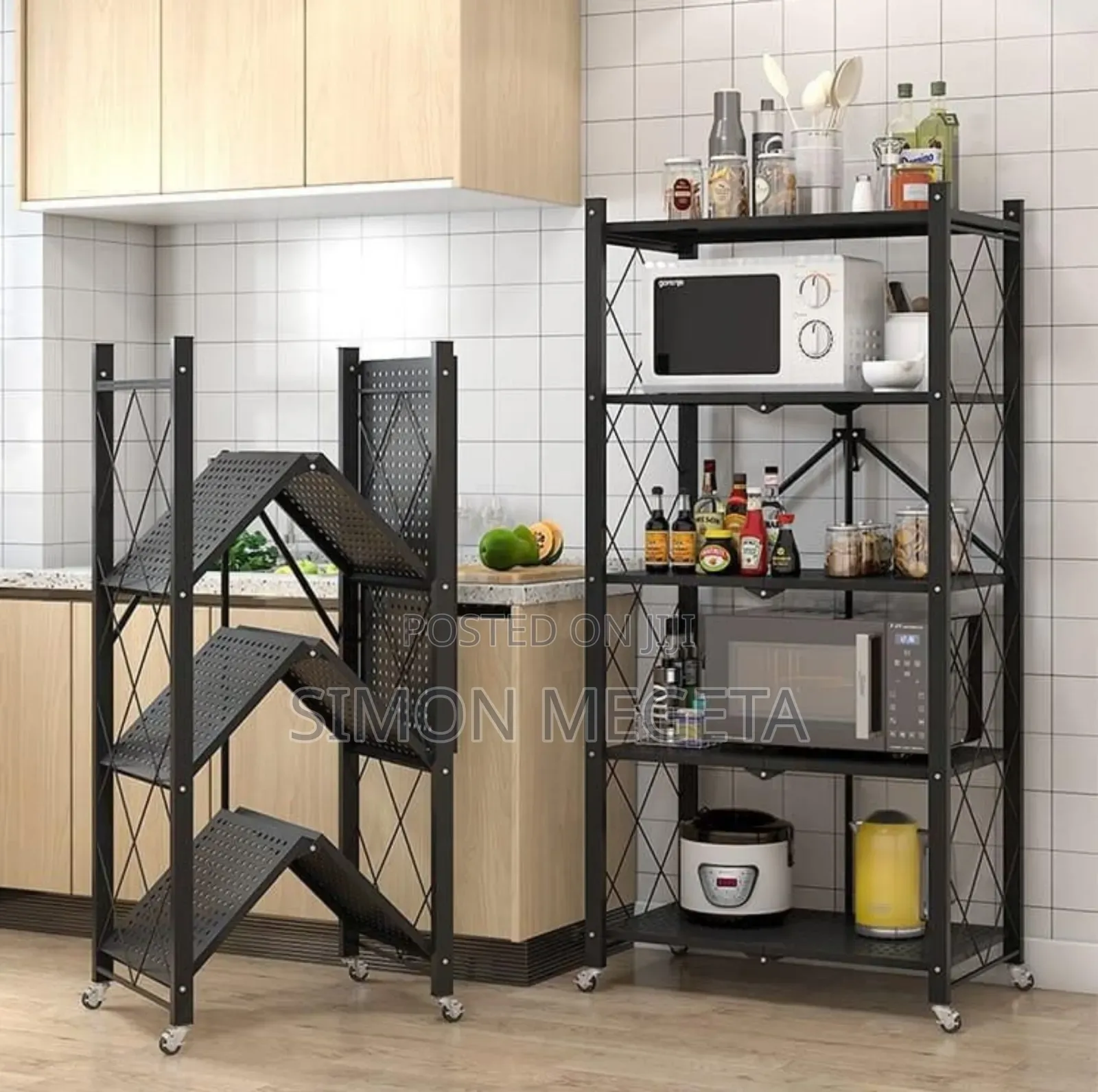 5layer*Big Size Foldable Kitchen Rack With Wheels*