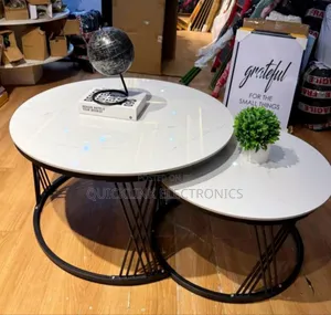 Modern Luxury 2in1 Pure Marble Nesting Tables