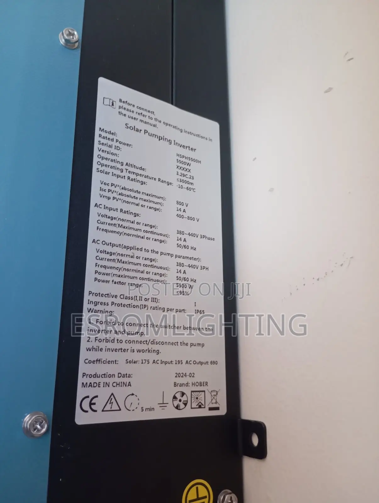 Hober 5.5kw Solar Pumping Inverter