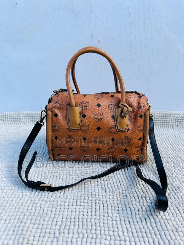 Authentic MCM Cognac Boston Bag