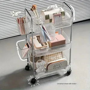 3-Layer Plastic Multipurpose Cosmetic Organizer With Wheels – Ev