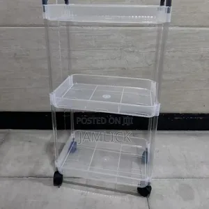 3-Layer Plastic Multipurpose Cosmetic Organizer With Wheels – Ev