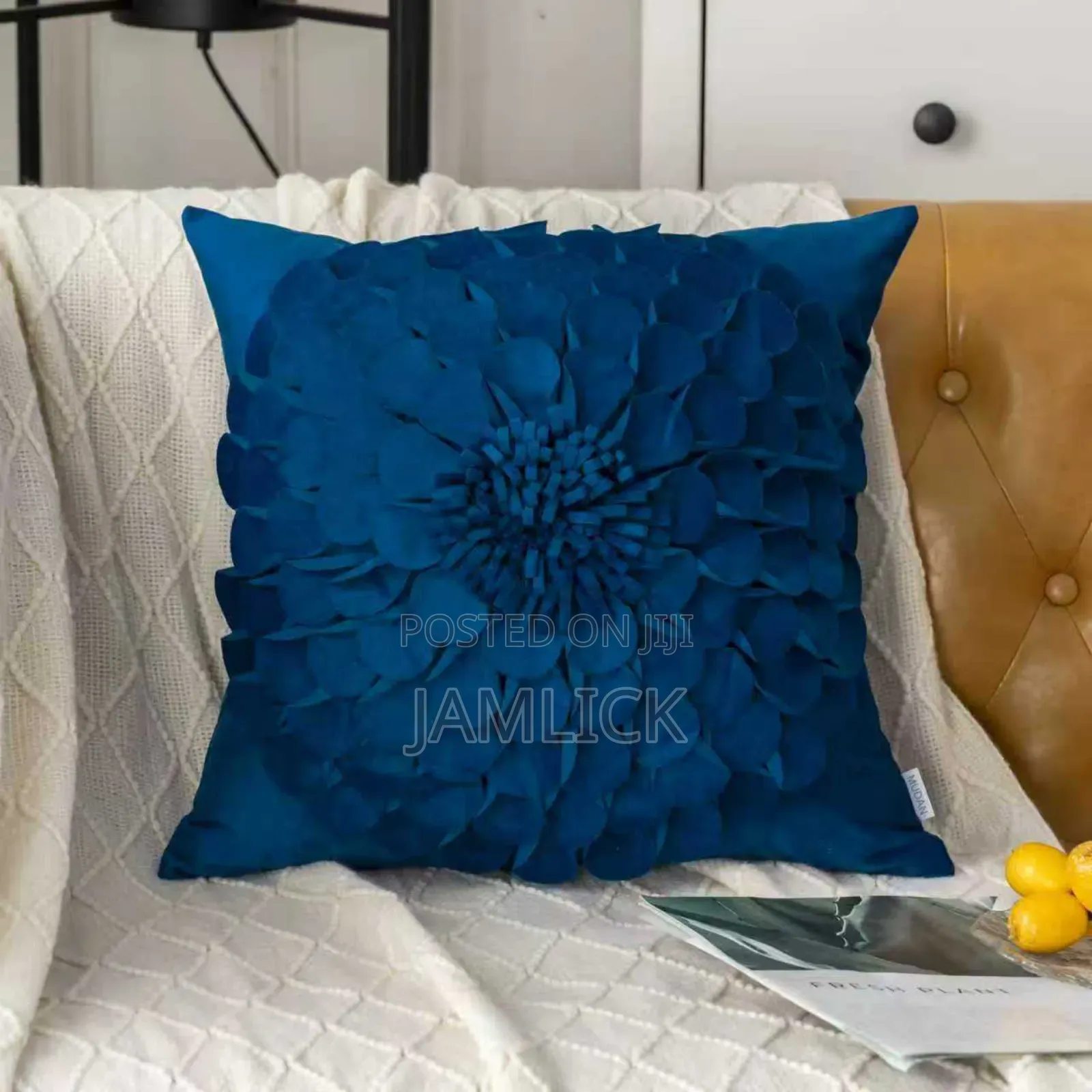 Velvet Flower Throw Pillow Case –Ev