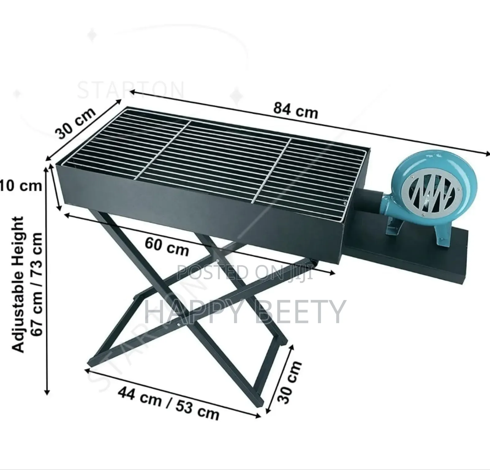Outdoor Camping Folding Barbeque Grill With Manual Air Blower