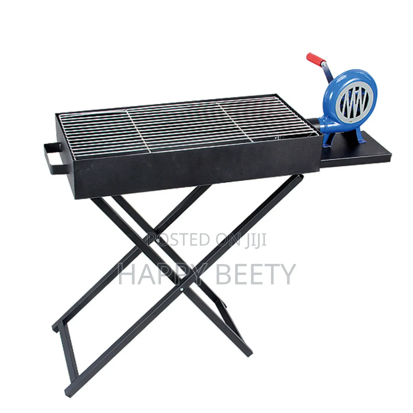 Outdoor Camping Folding Barbeque Grill With Manual Air Blower