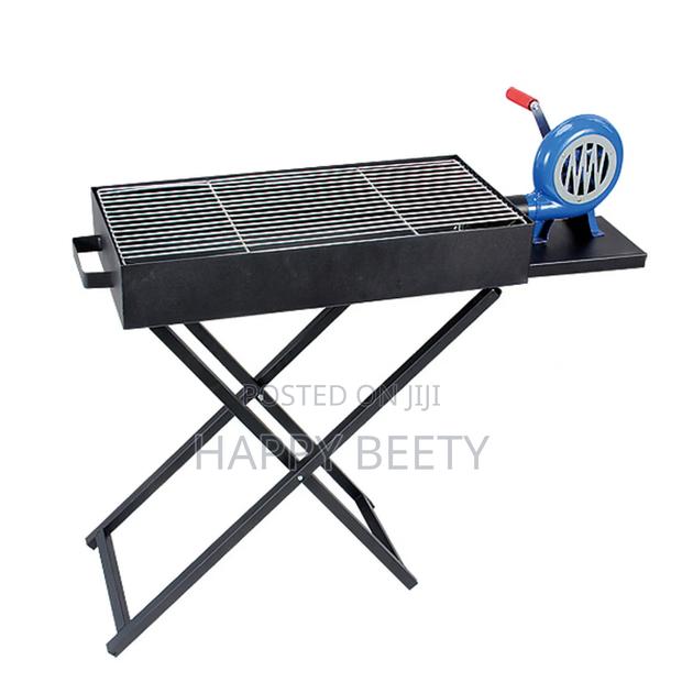 Outdoor Camping Folding Barbeque Grill With Manual Air Blower - thumbnail 4