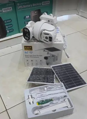 4g 6mp Ubox Dual Lens Dual Screen Solar PTZ Camera With Simcard Slot
