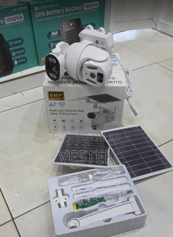 4g 6mp Ubox Dual Lens Dual Screen Solar PTZ Camera With Simcard Slot
