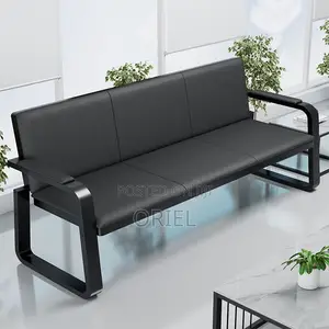Waiting Sofa : 5-Seater Leather Padded Reception Sofa-Set