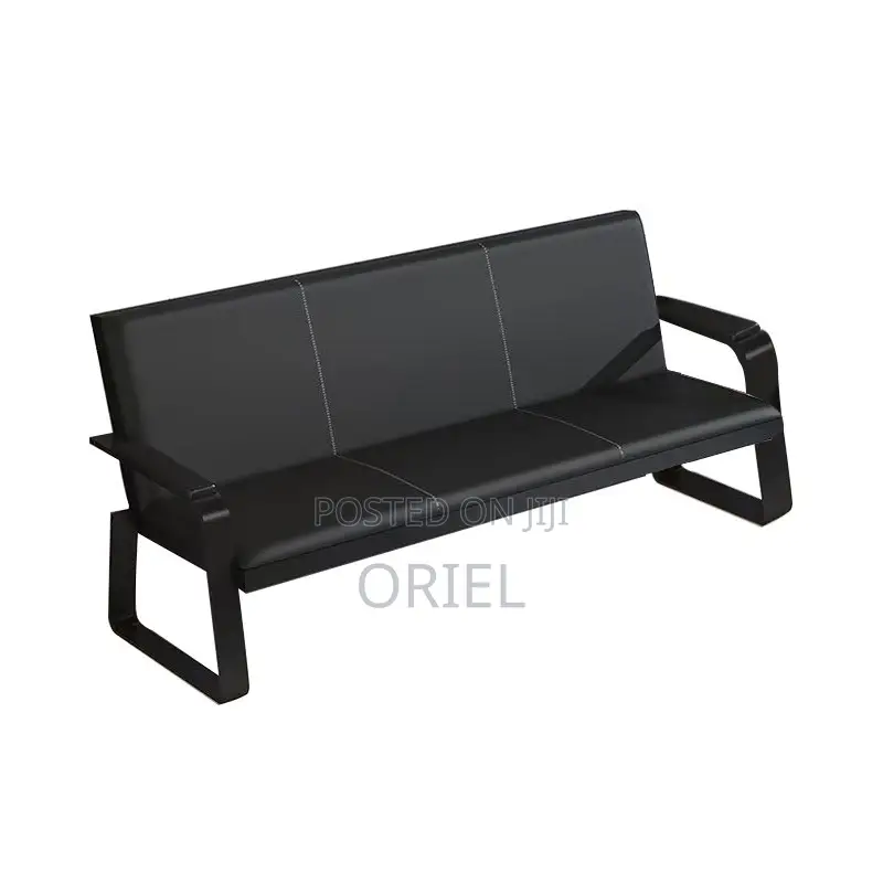 Waiting Sofa : 5-Seater Leather Padded Reception Sofa-Set