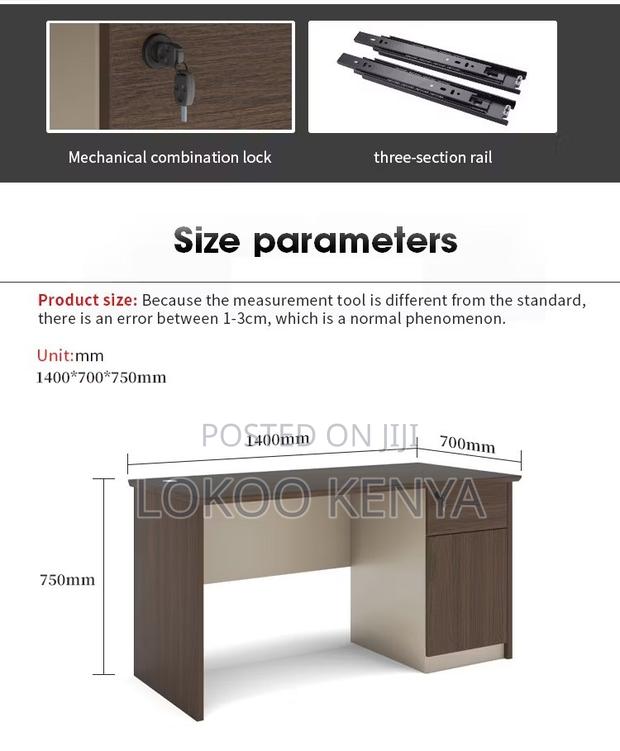 Office Desk; 1.2 M Brown Imported Executive Home Office Desk - thumbnail 5
