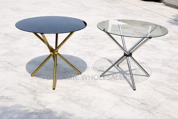 Modern Round Glass Side Table With Metal Tripod Base