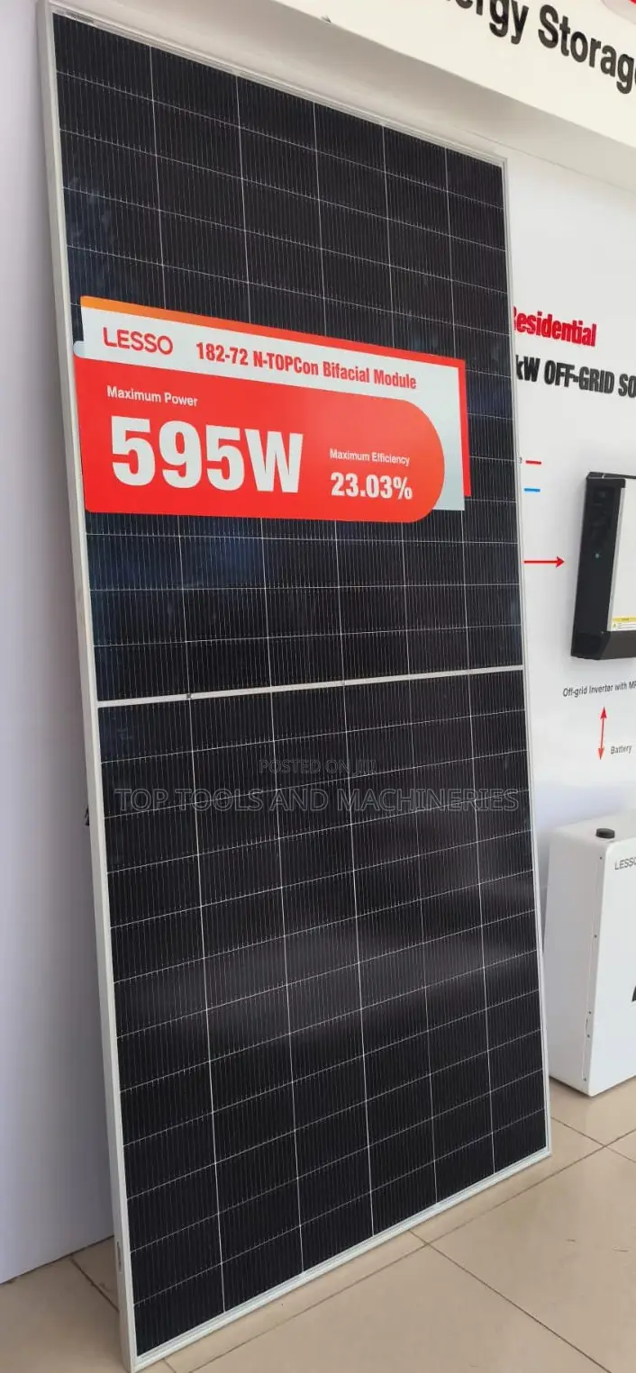 Lesso 595w N-Topcon Bifacial High Efficiency Pv Solar Panel
