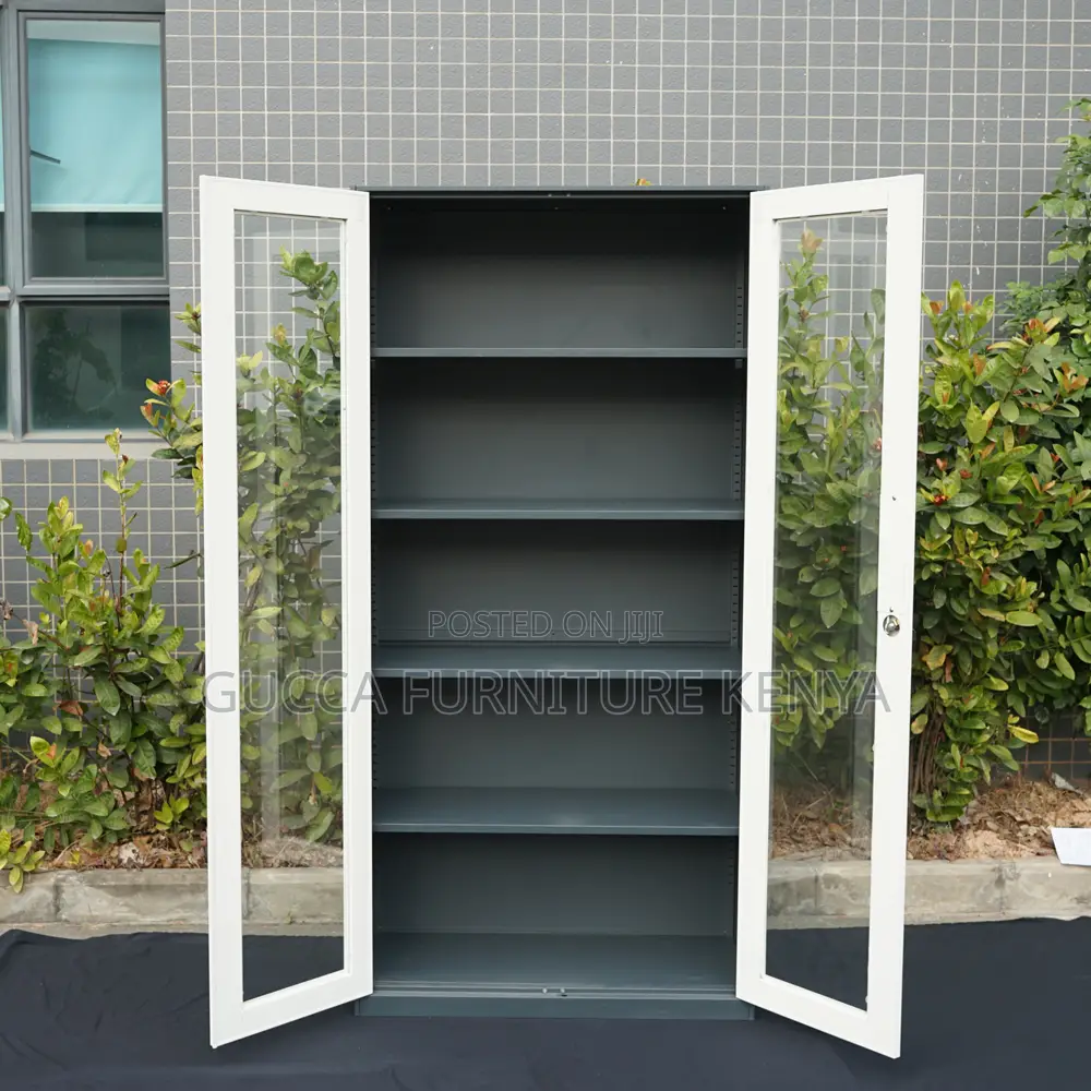 Full Glass Modern 2-door Steel Office File Cabinet