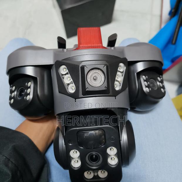 Motion Detector Solar Powered CCTV Camera With Triple Lens 4g Smart