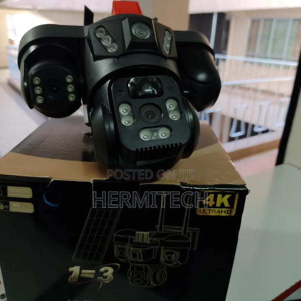 3lens Camera, Built-in Batteries and Solar Powered PTZ CCTV Camera - thumbnail 2