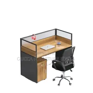 One-way Brown Modular Office Workstation