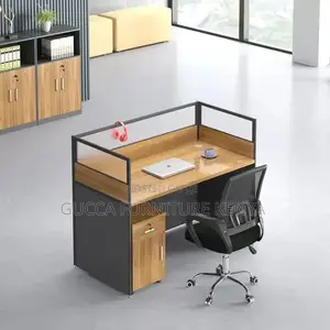 One-way Brown Modular Office Workstation