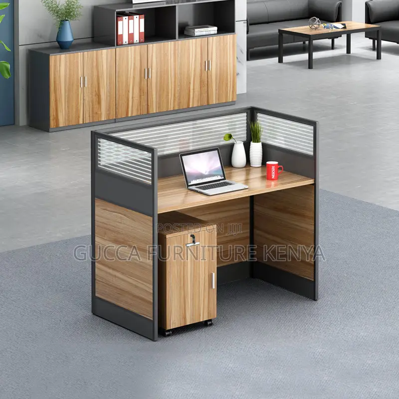 One-way Brown Modular Office Workstation
