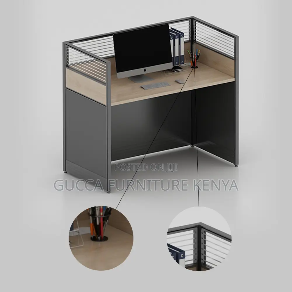 One-way Brown Modular Office Workstation