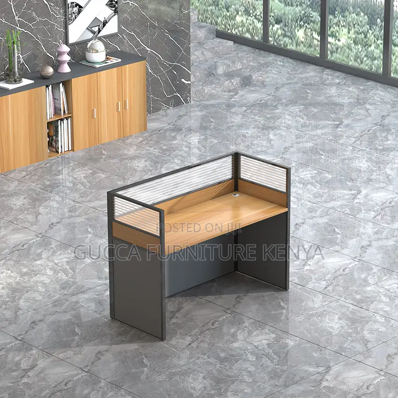 One-way Brown Modular Office Workstation