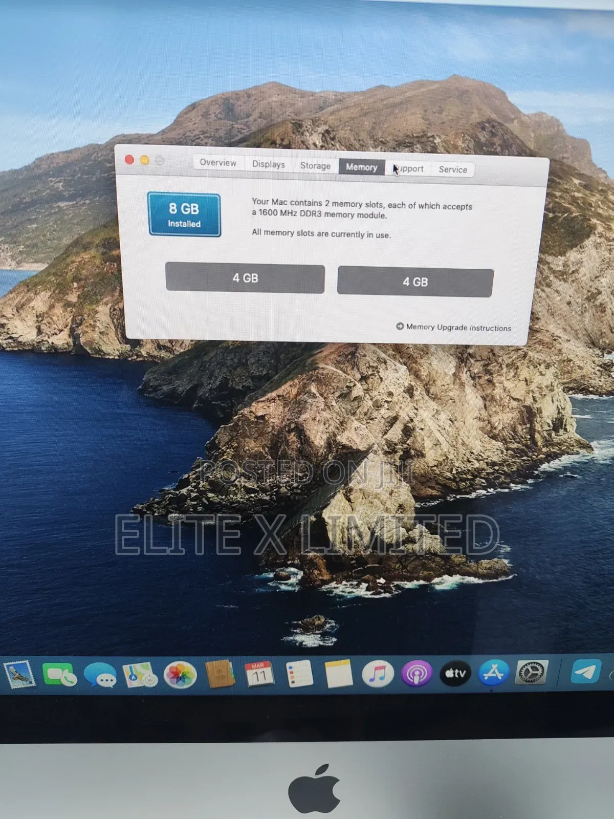 Desktop Computer Apple iMac 8GB Intel Core i3 HDD 500GB