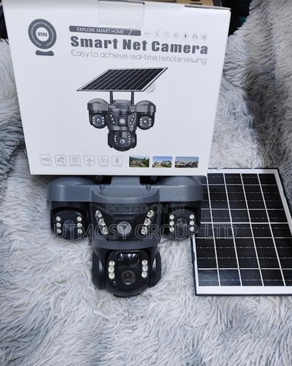 Triple Lens Wifi Solar Security Camera Outdoor CCTV - main view