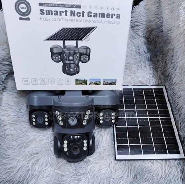 Solar Powered Wifi Triple Lens CCTV Camera Hd - main view