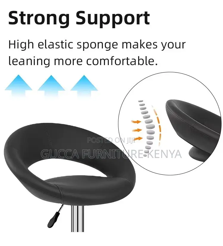 Leather Round Adjustable Counter Bar Stool