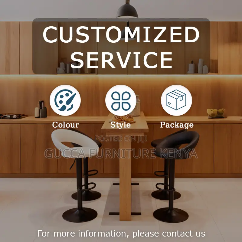 Leather Round Adjustable Counter Bar Stool