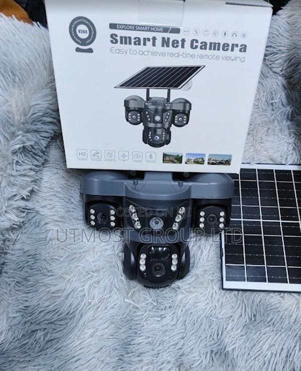 Solar Wifi Triple Lens CCTV Camera Hd Outdoor View