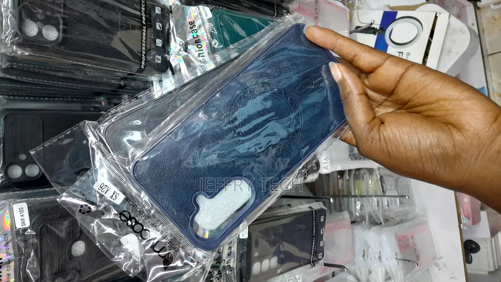 Hukinx Leather Case for Samsung Galaxy A26 Back Cover Silicone -Blue