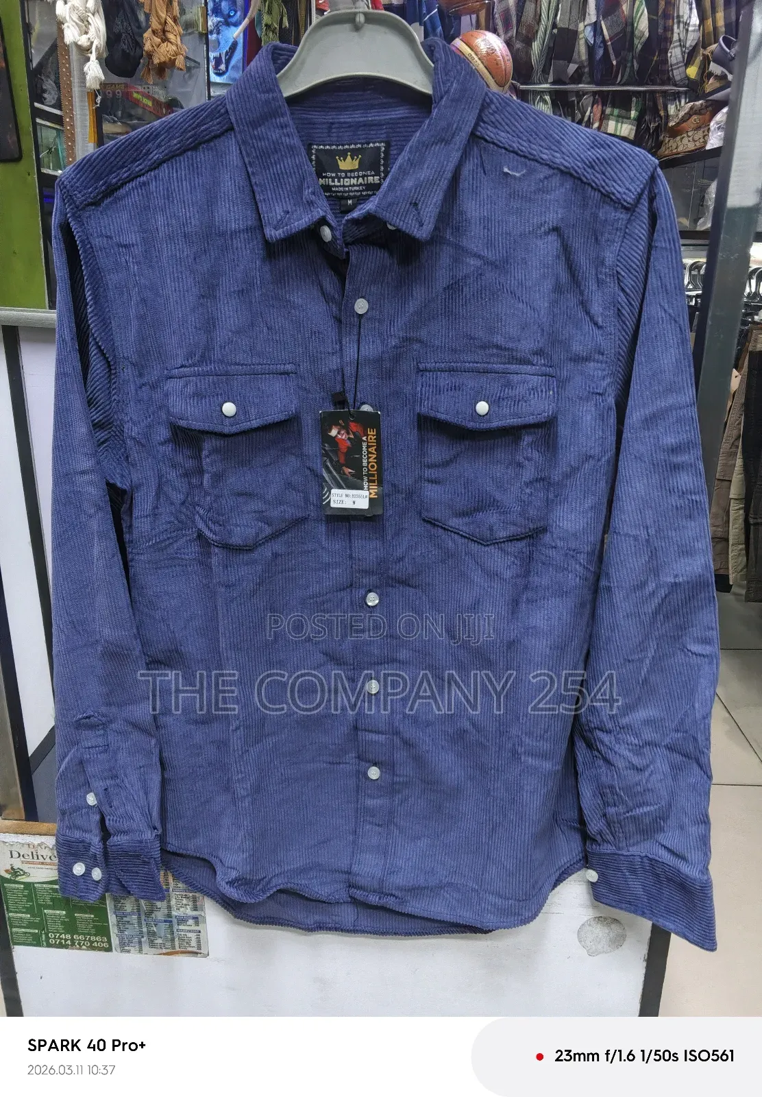 Quality Casual Denim Cordry Long Sleeved Collar Double Pocket Shirts