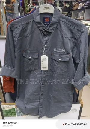 Quality Casual Denim Designer Jeans Collar Shirts Double Pockets