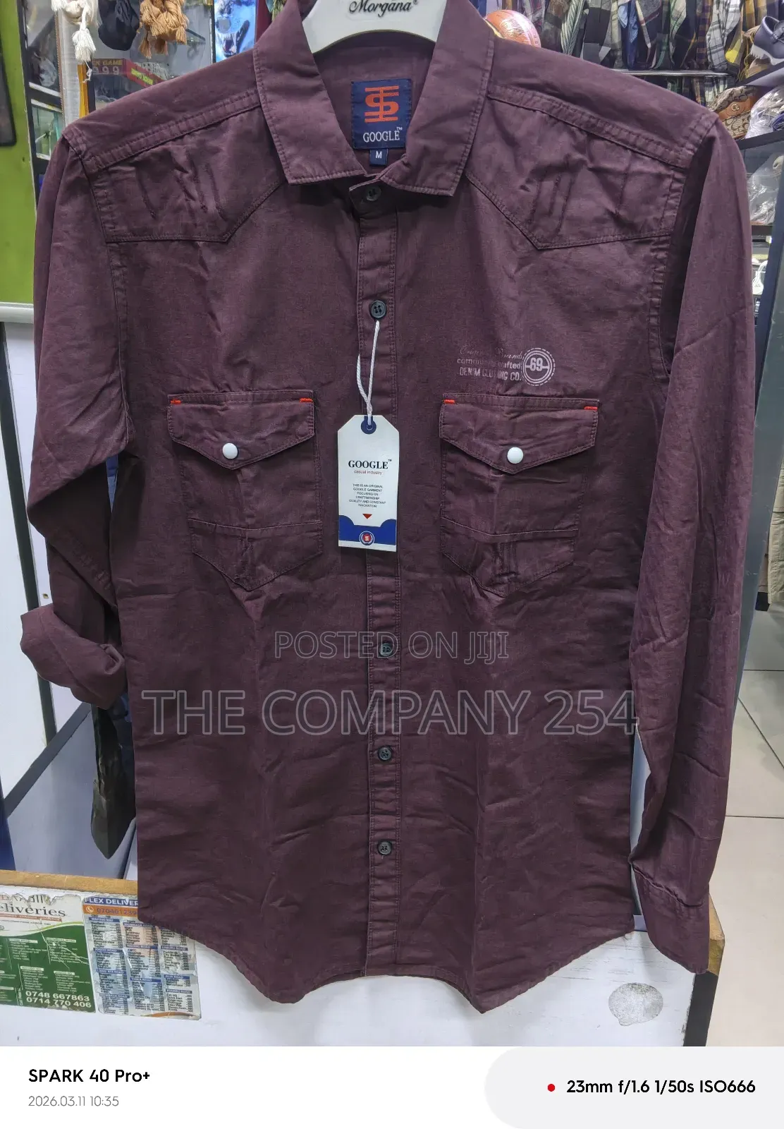 Quality Casual Denim Designer Jeans Collar Shirts Double Pockets