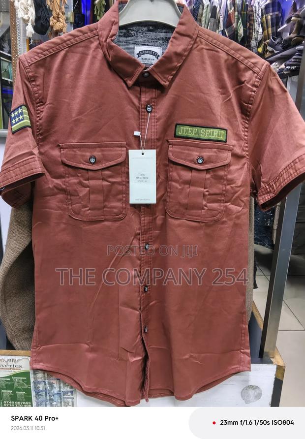 Quality Casual Denim Designer Jeans Collar Shirts Double Pockets - thumbnail 7