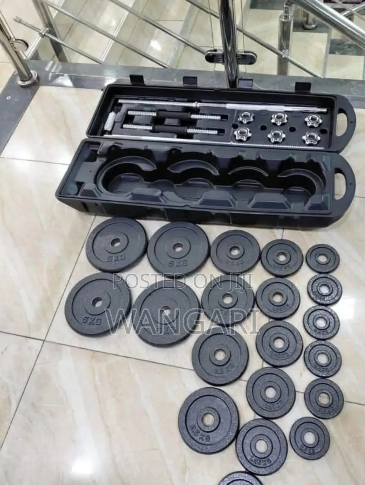 Adjustable Chrome 50 KGS Dumbbells Set
