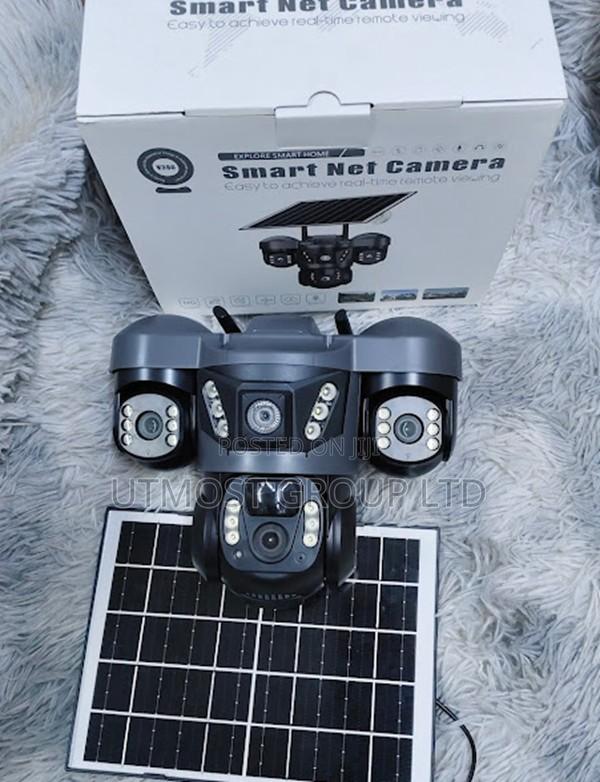 Solar Wifi Triple Lens Security Camera With Night Vision - main view