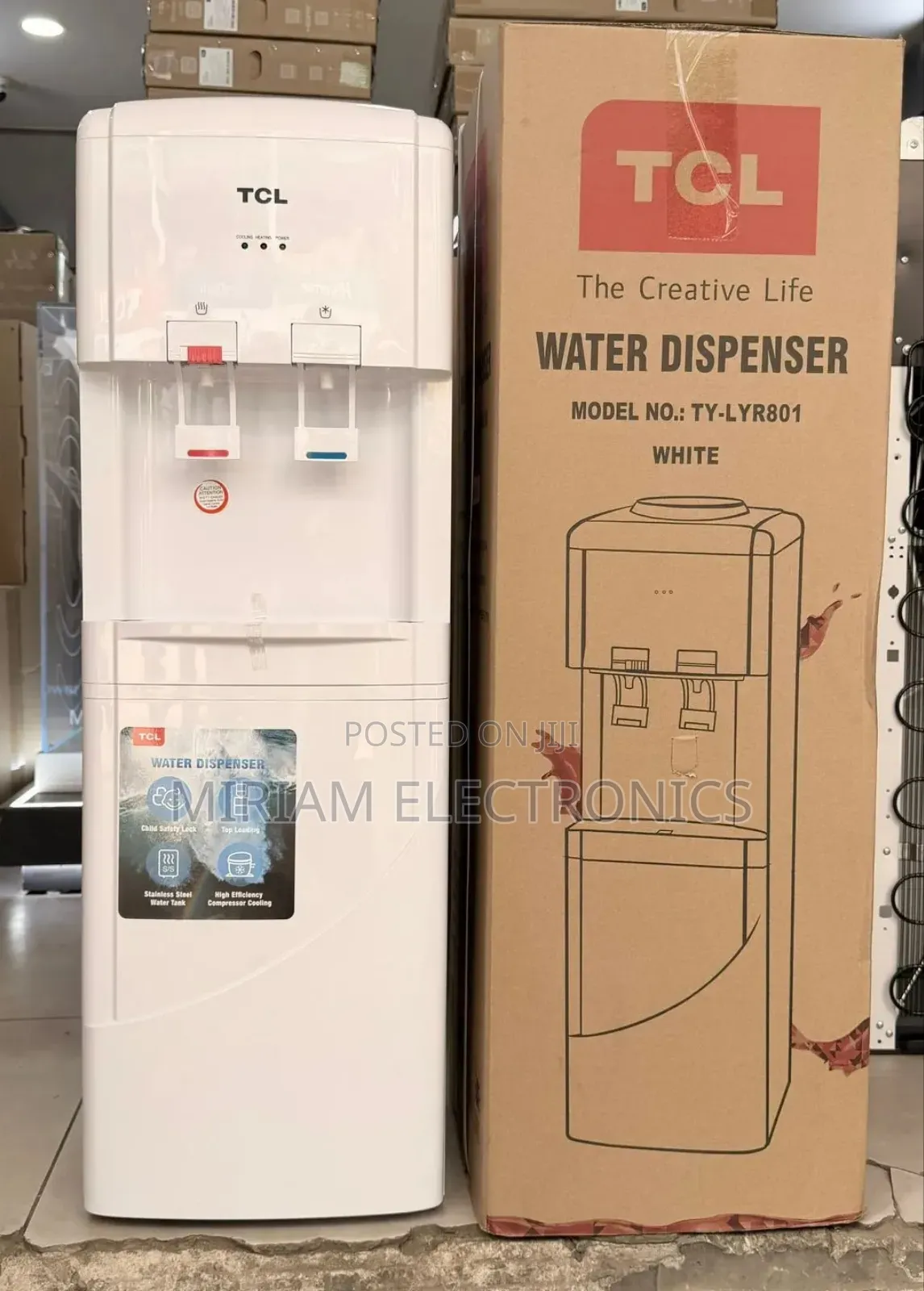 TCL Top Load Water Dipenser With Two Taps